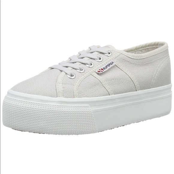 superga grey seashell platform